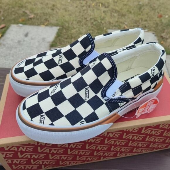 VANS Era Stacked Checkerboard Slip On Canvas Shoes - Picture 1 of 6